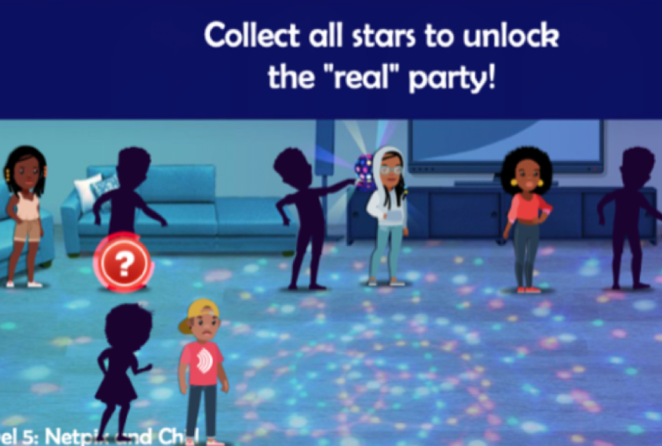 avatars at a party