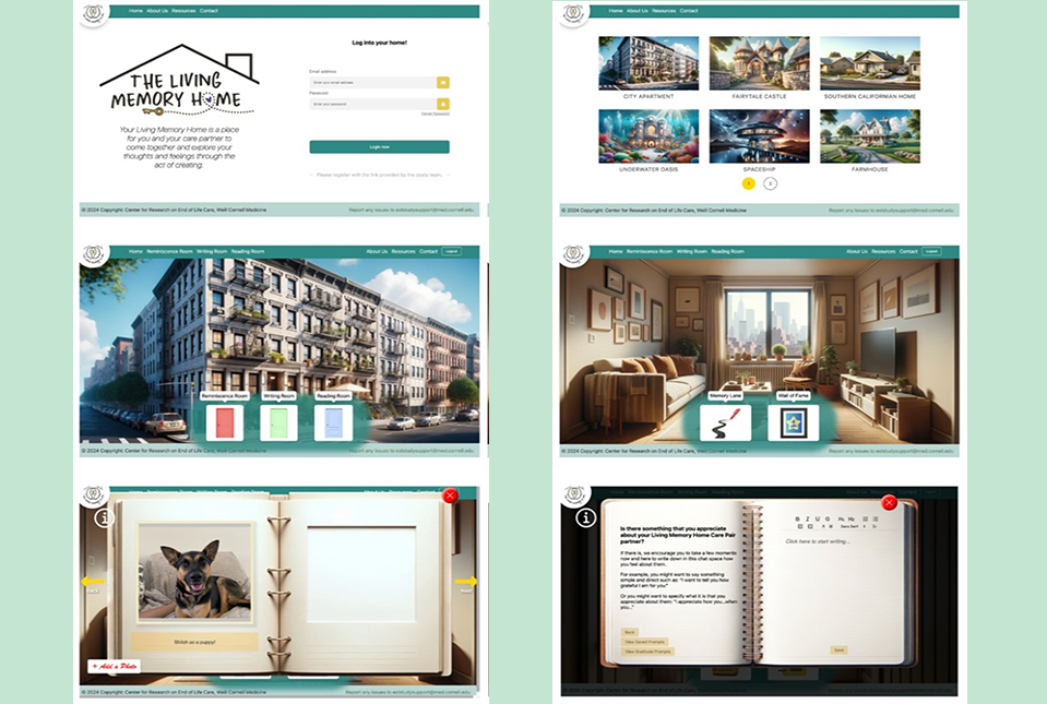 screenshots of living memory home