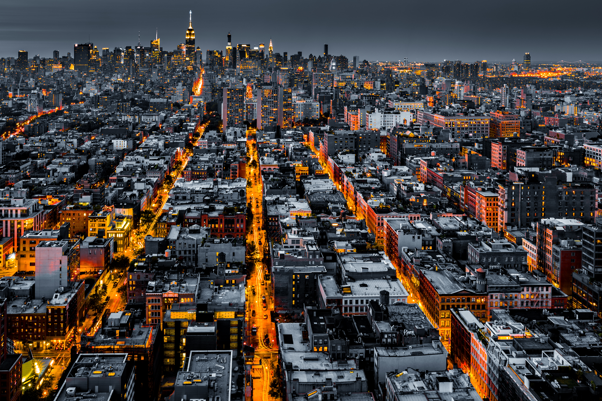 NYC skyline at night