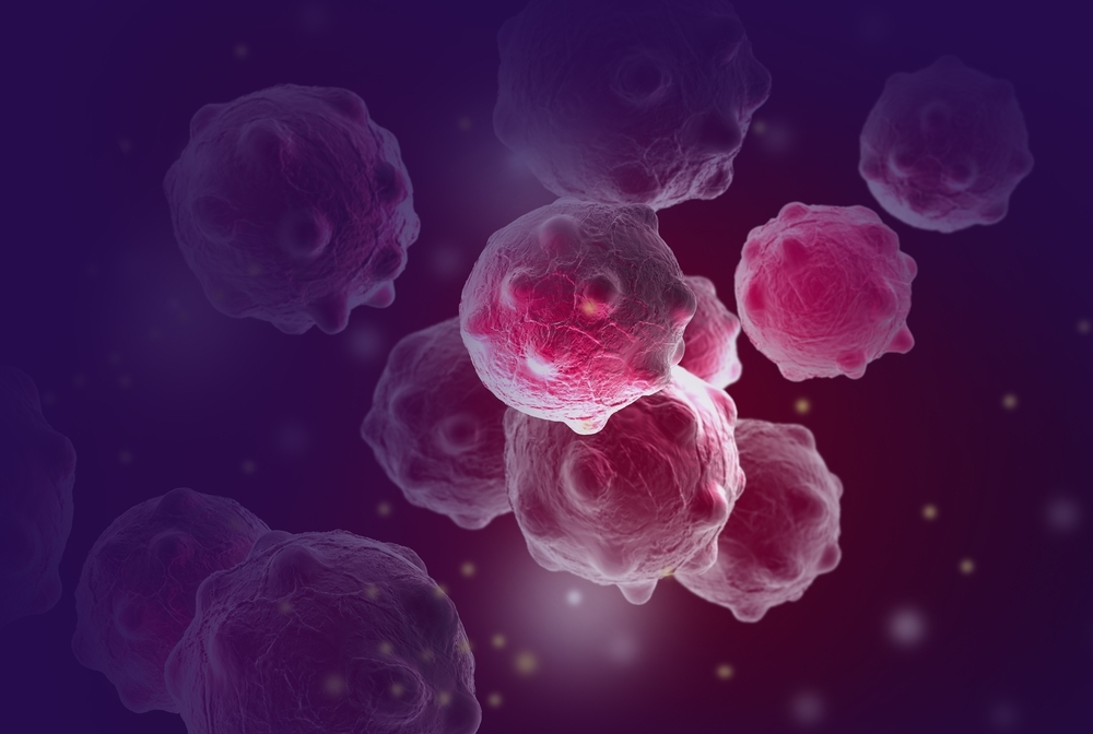 Digital illustration of cancer cells.