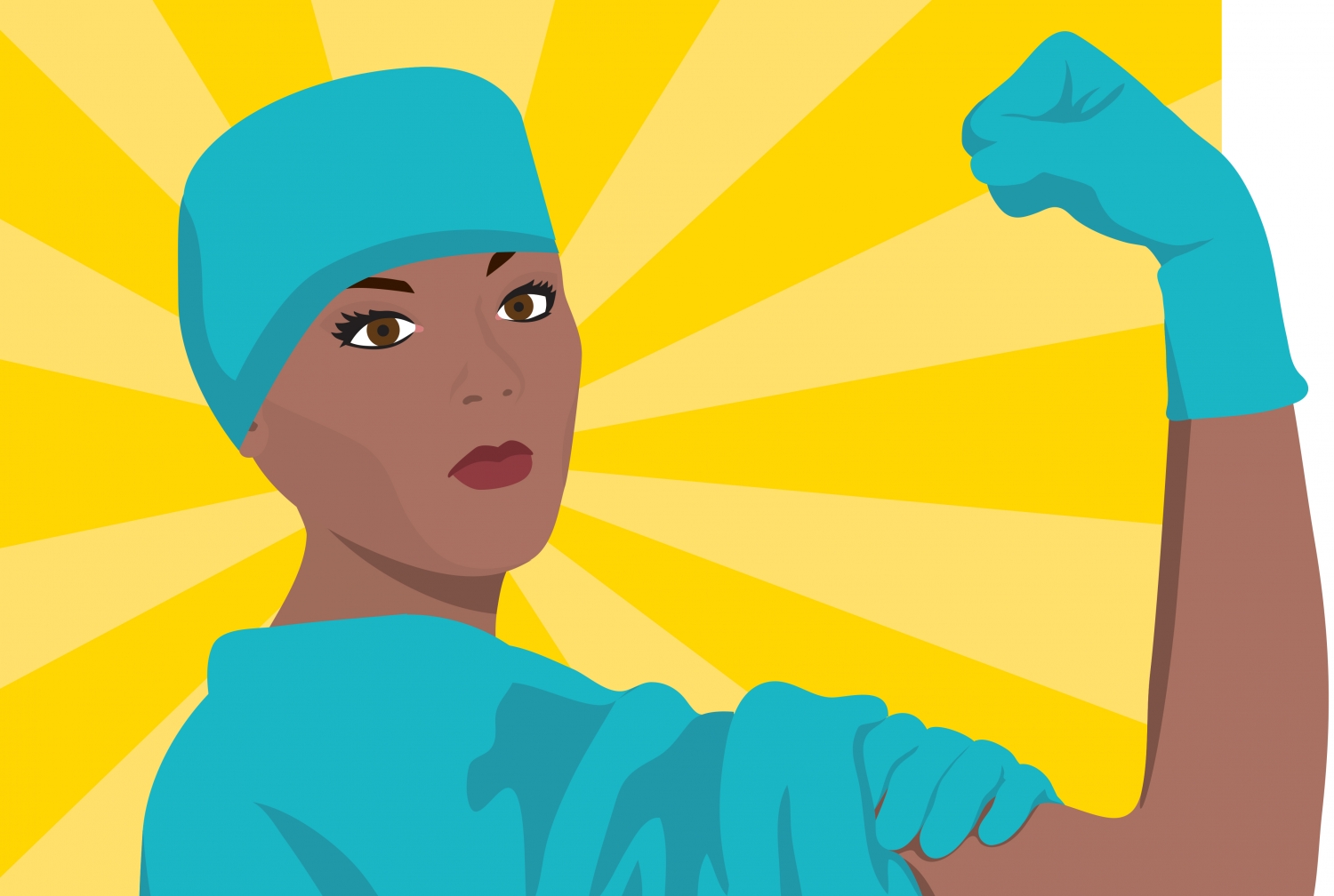 Illustration of female healthcare worker