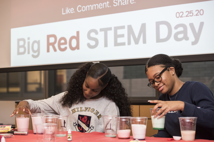 students completing hands-on workshop at 2020 Big Red STEM Day event