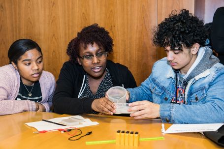 New York City high school students participate in Big Red STEM Day Feb. 27.